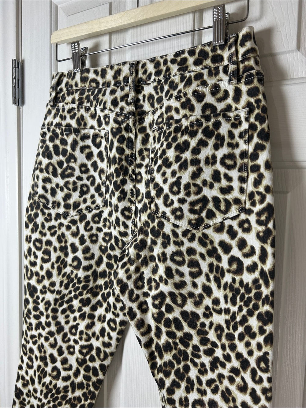 FRAME Ali High Rise Cigarette Jeans Leopard Print Beige Multi Size 30 - Picture 10 of 11